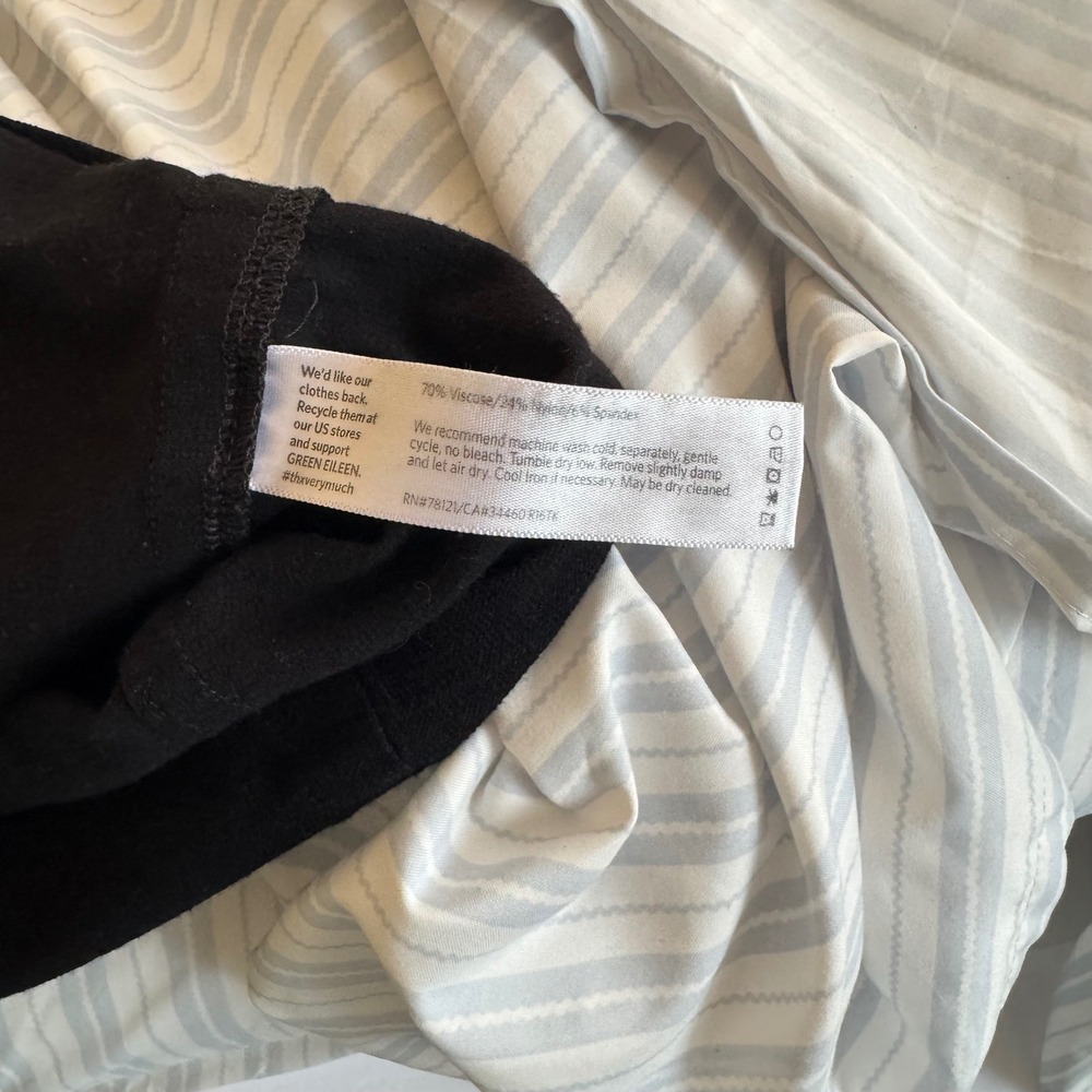 Eileen Fisher Womens Black Sleeveless Viscose Stretch Jersey Shift Dress Size M - Picture 5 of 5